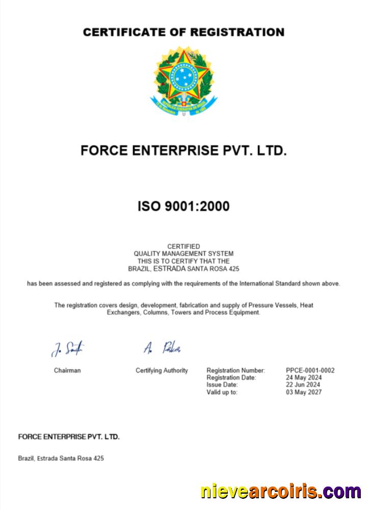 Brazil certificate of registration